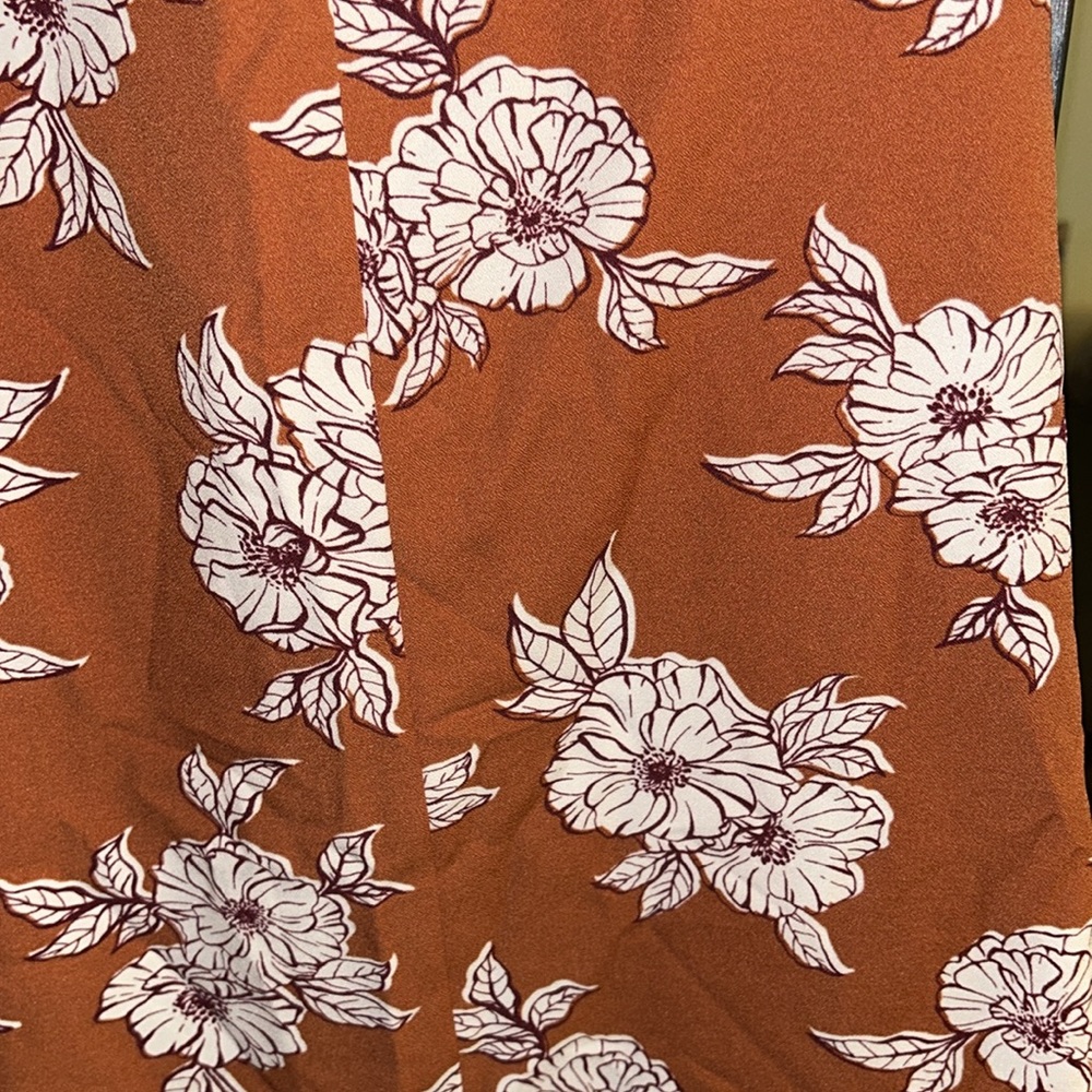 New Isabel Maternity Top Short Sleeve Pullover Short Sleeve Tie Orange Floral - Picture 11 of 11